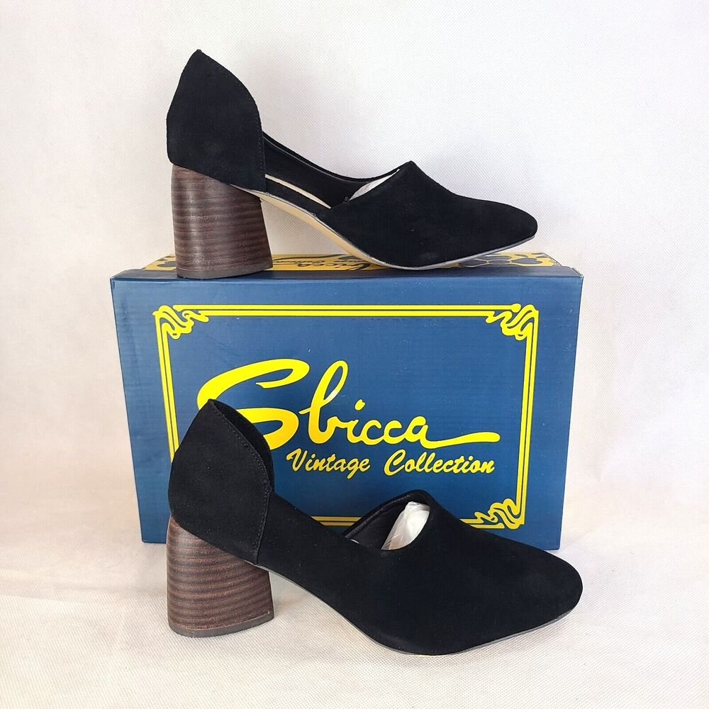 New SBICCA Women's (6) Volin Black Suede Leather Heeled Mule $104.95